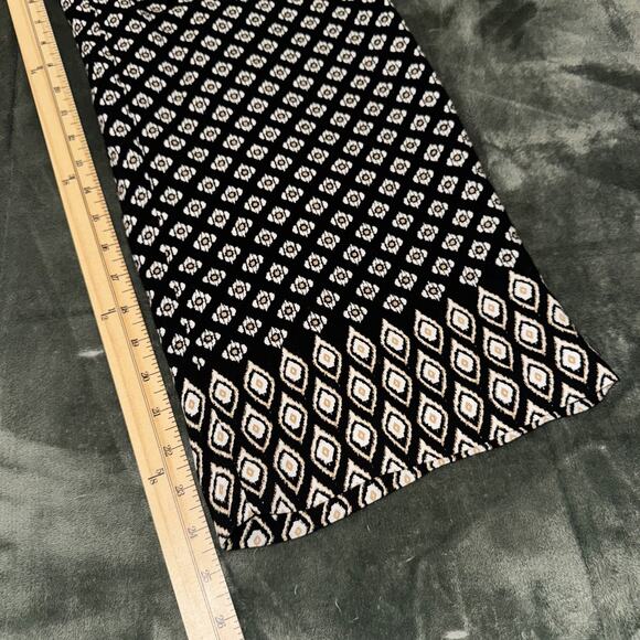 Loft Crop Pants Women’s XS Black White Geometric Wide Leg Casual Summer Pull On - Picture 4 of 6